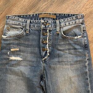 Joe's Jeans Women’s Size 25 The Debbie High Rise Straight Crop Distressed RawHem